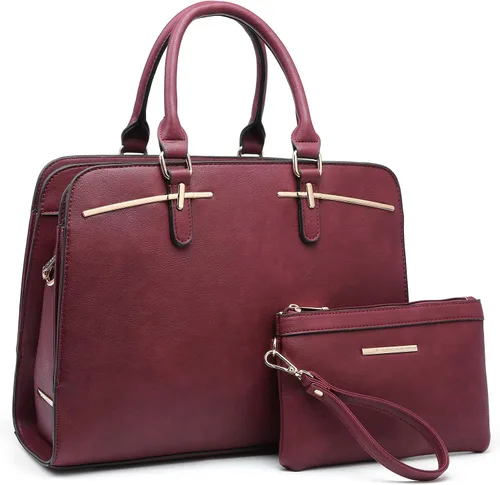 Vista 6 de Dasein - Juego de bolso y monedero para mujer, set de 2 piezas con 3 compartimentos, bolso con asa superior y correa para el hombro