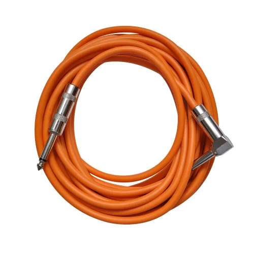 Vista 4 de Seismic Audio SAGC20R-Cable de guitarra de ángulo recto a recto amarillo amarillo de 20 pies