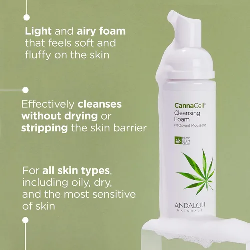 Vista 2 de Andalou Naturals CannaCell Espuma limpiadora, botánica, 5.5 onzas líquidas
