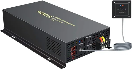 Vista 12 de WZRELB Onda sinusoidal pura de potencia completa 12V a 120V DC a CA inversor de corriente (RBP500S)