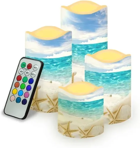 Vista 36 de Jeiento American Flag Flameless Candles 4 Pack 4th of July Home Decoration Flower American Flag LED Candles Battery Operated with Timer Remote