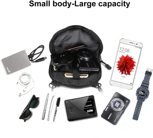 Vista 3 de Bolso bandolera pequeño para hombre, mini bolso de mensajero para teléfono y pasaporte