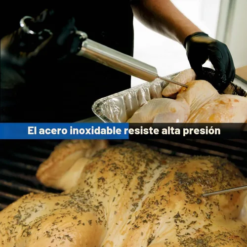 Vista 5 de Kit de inyector de sabor a marinada de carne de grado comercial de acero inoxidable de 4 onzas, inyector de condimento de capacidad de 1/2 taza
