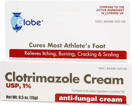 Vista 5 de Globe Clotrimazole Crema Antifúngica 1% (0.5 oz) alivia la picazón, ardor, agrietamiento y descamación asociados con infecciones fúngicas