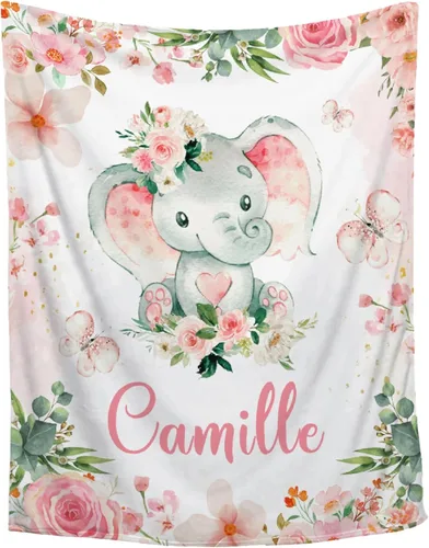 Vista 33 de Manta de bebé personalizada con ciervos florales, manta personalizada de ciervos con nombre para bebé, manta de recepción personalizada de ciervos