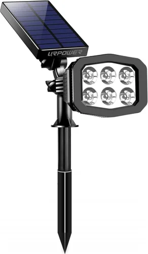 Vista 15 de URPOWER Luces solares para exteriores, focos solares 2 en 1 impermeables con 2 modos de iluminación, focos solares ajustables con encendido y Blanco