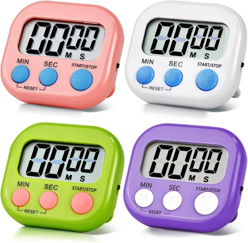 Vista 15 de Paquete de 24 temporizadores digitales de cocina, temporizador digital magnético con pantalla grande, temporizador de cocina con anillo fuerte
