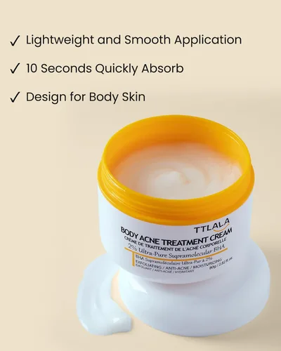 Vista 5 de Tratamiento para eliminar el acné de los glúteos, crema hidratante con ácido salicílico al 2%, aceite de árbol de té y hamamelis, tratamiento