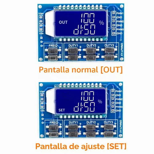 Vista 6 de HiLetgo 2 unids 3 canales PWM generador de pulso generador de señal de frecuencia ajustable onda cuadrada rectangular generador de señal de onda
