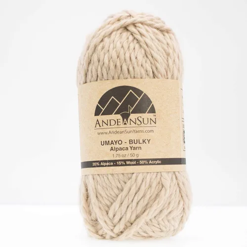 Vista 4 de 3 ovillos de lana de alpaca UMAYO para tejer al crochet y con agujas, 150 gramos, #2, #3 y #5 Beige