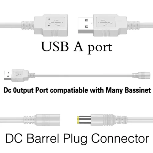 Vista 2 de Cable de alimentación USB para columpio para bebé, cargador USB de columpio para bebé, compatible con Ingenuity Swing para InLighten, InLighten