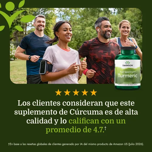 Vista 7 de Cápsulas Swanson Premium Brand de raíz de cúrcuma pulverizada, 720 mg, 1 Soporte para articulaciones, hígado y digestivo para adultos activos, sin