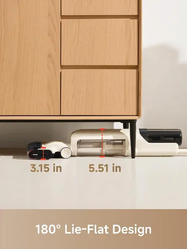 Vista 2 de MOVA K30 SE - Aspiradora en seco y húmedo, trapeador inteligente de alcance plano de 180°, limpieza de doble borde de 0 pulgadas, autolimpieza