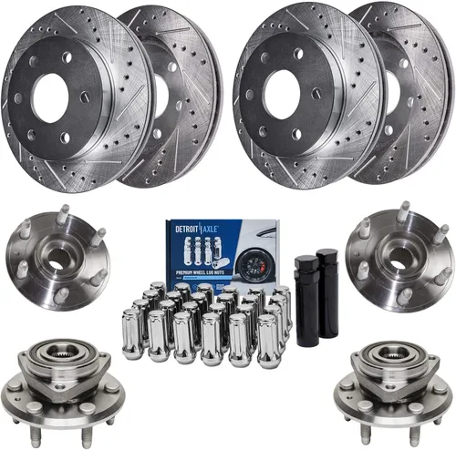 Vista 89 de Detroit Axle - 4 rotores de freno para Chevrolet Cruze 2014 2015 [modelos de motores de gas] Rotores de freno de disco perforados y ranurados