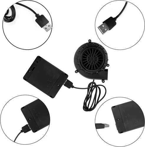 Vista 5 de Mini ventilador de disfraz negro para disfraz inflable de dinosaurio de Halloween (versión mejorada)