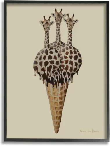 Vista 7 de Stupell Industries Cuchara de helado de tres jirafas, diseño de Coco de Paris Stupell Industries 10 x 15 Inches, Easy to Hang and Sturdy, Made