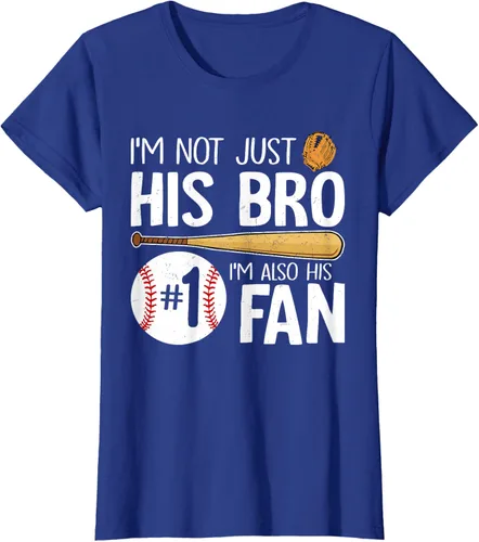 Vista 61 de Camiseta Baseball Brother I'm Not Just His Bro I'm His Number One Fan, Negro