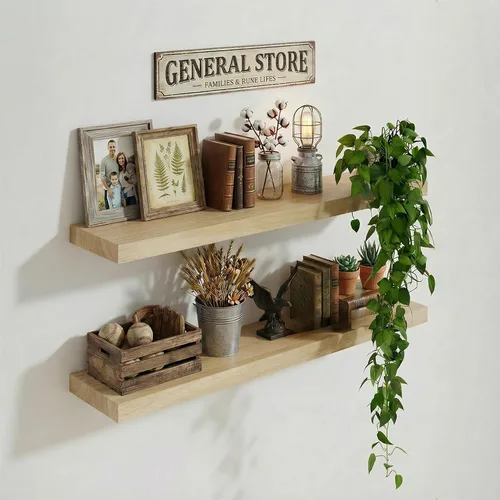 Vista 11 de IAE Estantes flotantes de pared de 16 pulgadas, estantes de baño montados en la pared, estante invisible, estantes de cocina flotantes, estante