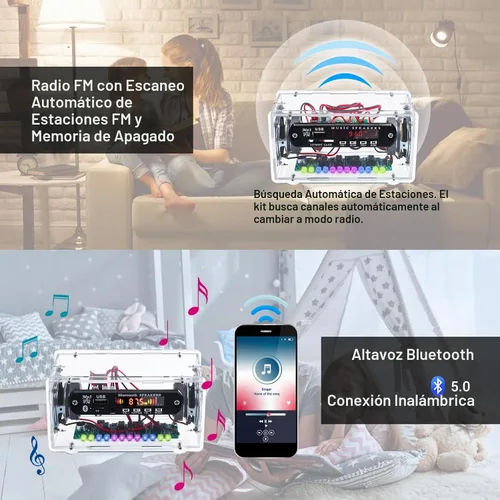 Vista 5 de MiOYOOW Kit de altavoz Bluetooth DIY con radio FM para uso escolar
