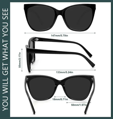 Vista 5 de WOWSUN Cat Eye Sunglasses for Women Polarized Cateye Sunnies