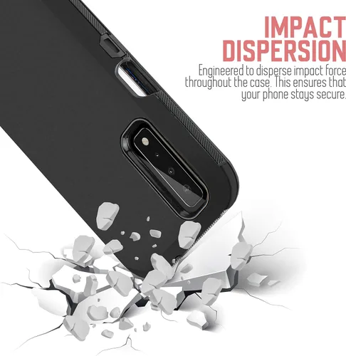 Vista 6 de Jackpot inalámbrico diseñado para LG Stylo 7 4G, con protector de pantalla integrado, funda resistente a prueba de golpes, funda con soporte Negro