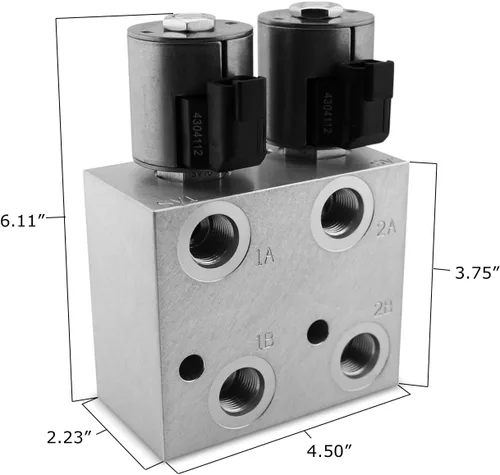 Vista 4 de Summit, multiplicador hidráulico, válvula de colector divisor/desviador, 2 circuitos con controlador de caja de interruptores