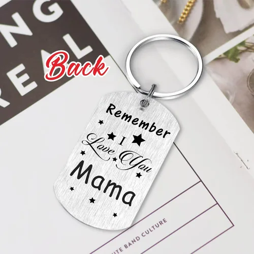 Vista 5 de Regalos para mamá mamá, llavero con texto en inglés "I Love You Mama", regalo de feliz cumpleaños para mi mamá, regalo significativo para mamá