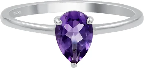 Vista 2 de Anillos de plata de ley 925 con piedras preciosas para mujer, anillo Amatista