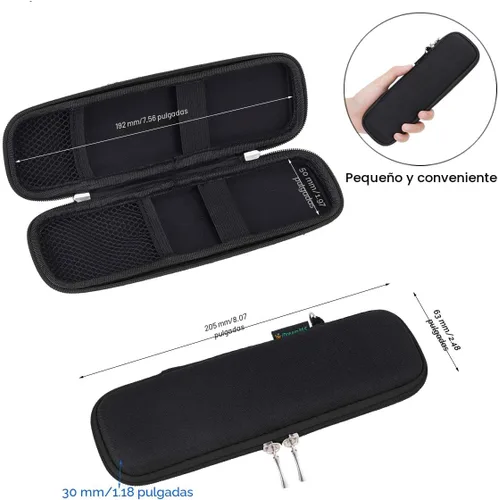 Vista 2 de Estuche pequeño para lápices, estuche rígido para plumas estilográficas ejecutivas, bolígrafos - Negro