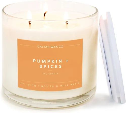 Vista 24 de Home & Holiday - Vela perfumada de 3 mechas, 43 horas de combustión, velas de soja de lujo de 3 mechas, velas de cera de soja no tóxicas, vela