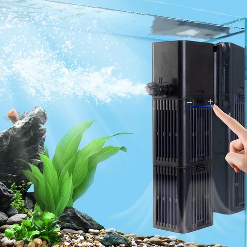 Vista 9 de Filtro de acuario ajustable para tanque de tortugas de peces de 20 a 40 galones, filtración bioquímica 4 en 1, potentes bombas y filtros sumergibles