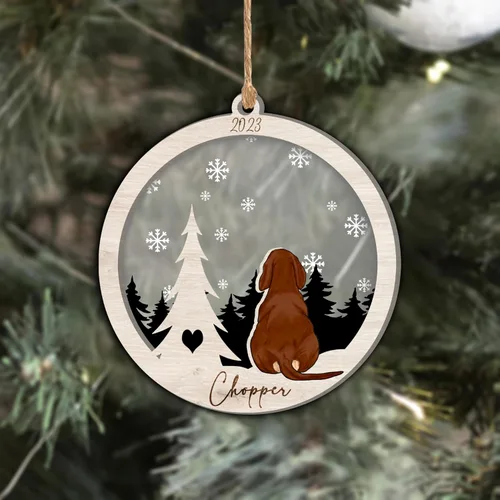 Vista 207 de Nazenti Adorno de Navidad conmemorativo personalizado, regalo personalizado de recuerdo de perro, condolencias por pérdida de mascotas, sabueso