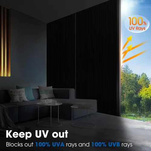 Vista 3 de Coavas Película opaca 100% opaca para ventana, para ventana del hogar, película de tinte para ventana de hogar, película de control de calor
