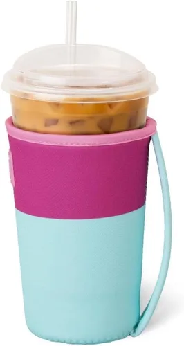 Vista 2 de Swig Life Coolie - Funda aislante para taza helada mediana de 22 onzas con asa, funda aislante de neopreno que mantiene las bebidas frías