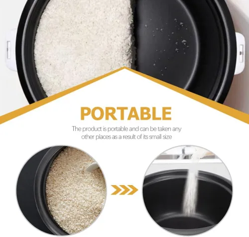 Vista 5 de Operitacx Olla de arrocera interior de 3 tazas/0.5L sin cocinar, olla de repuesto interior antiadherente compatible con olla arrocera de 1.5 L