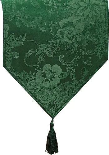 Vista 12 de Elrene Home Fashions Poinsettia Elegance - Camino de mesa de vacaciones jacquard, 13 x 70 pulgadas, dorado