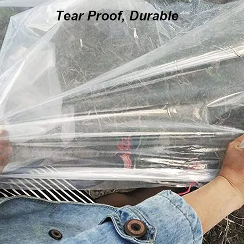Vista 6 de Lona impermeable de 4 x 9.9 pies, lona transparente de polietileno, cubierta protectora multiusos a prueba de desgarros, resistente a