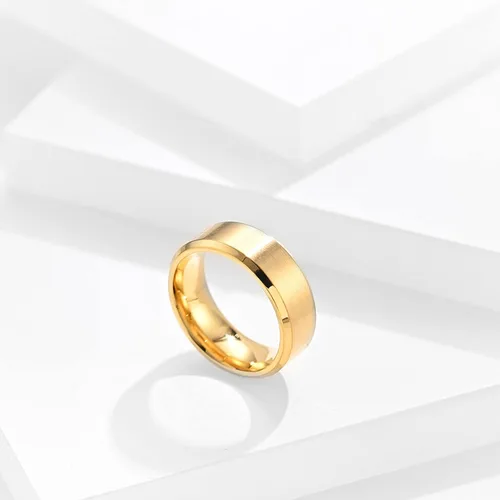 Vista 4 de Ahloe Jewelry Juegos de anillos de boda de oro amarillo de 18 quilates para él y ella, mujeres y hombres, bandas de acero inoxidable de titanio