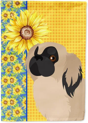 Vista 283 de Caroline's Treasures WDK5313GF Bandera de jardín con diseño de girasoles de verano, color negro y tostado, Airedale Terrier para buzón, bandera