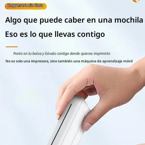 Vista 5 de Impresora térmica portátil A4 Mini impresora térmica 200dpi impresora sin tinta Bluetooth recargable impresora para oficina