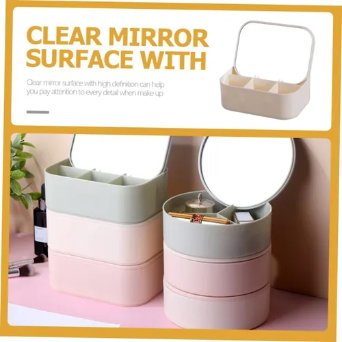 Vista 5 de Beavorty Box Storage vanity mirror cosmetic mirror with storage Jewelry Storage Case vanity mirror with storage joyero para mujer Jewelry Case