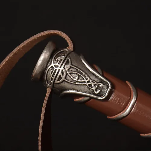 Vista 5 de Martillo de Thor con base Thor The Dark World Lightning Strike Hammer/Thanos - Martillo de doble hoja sin espada para Halloween y cosplay