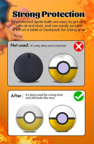 Vista 6 de Funda de silicona transparente para Poké GO Plus + 2023, funda protectora para Poké GO Plus + con correa para la muñeca