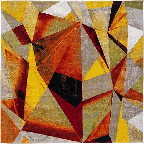Vista 27 de SAFAVIEH Porcello Collection - Alfombra decorativa de 2 pies 3 pulgadas x 4 pies, gris claro y naranja, diseño abstracto moderno, no desprende