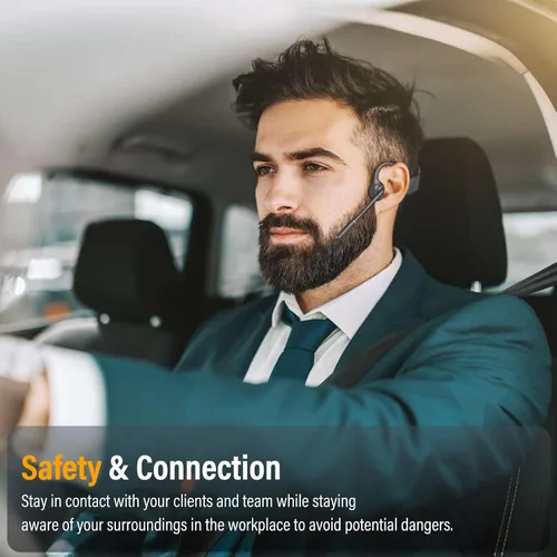 Vista 4 de MONODEAL Auriculares de Conducción Ósea con Micrófono, Auriculares Bluetooth 5.3 de Oído Abierto con Micrófono Boom de Cancelación de Ruido