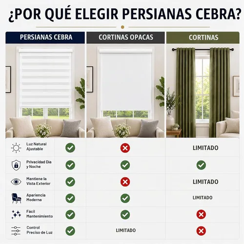 Vista 2 de Pinecrest - Persianas de cebra personalizadas para ventanas, color blanco
