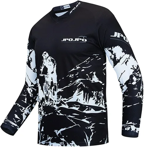 Vista 5 de Weimostar Maillot de ciclismo de manga larga para hombre, transpirable, equipo deportivo, equitación, camiseta de ciclismo