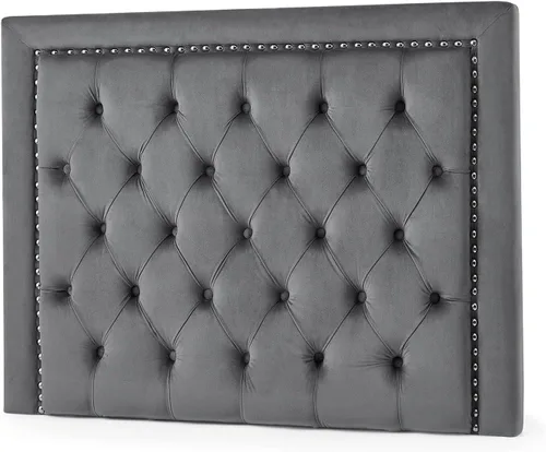 Vista 5 de DormCo Tavira Allure® - Cabecero para dormitorio universitario, remache copetudo, color gris lino