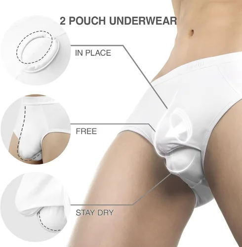 Vista 2 de DAVID ARCHY Calzoncillos para hombre, ropa interior micro modal, cómoda, suave, doble bolsa, paquete de 4 o 7