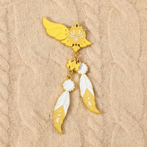 Vista 7 de Genshin Impact - Broche de esmalte para cosplay colección de alfileres de solapa de metal anime Genshin Impact Keqing Xiao exquisitos broches joyas